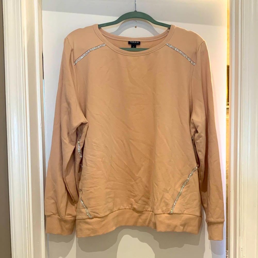 Torrid Peach rhinestone sweatshirt